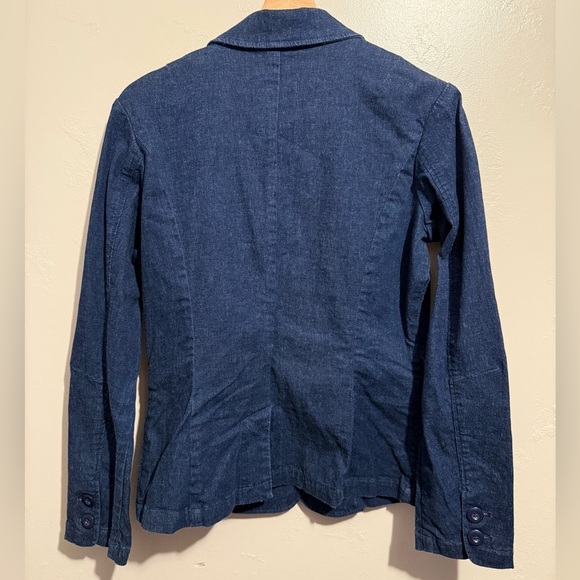 Eddie Bauer Women's Denim Indigo Blazer 90s Y2K Single Breasted Pockets Medium - Picture 14 of 14